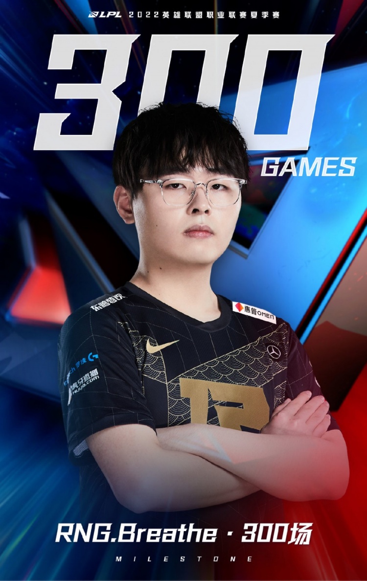 里程碑：Breathe达成LPL300场成就