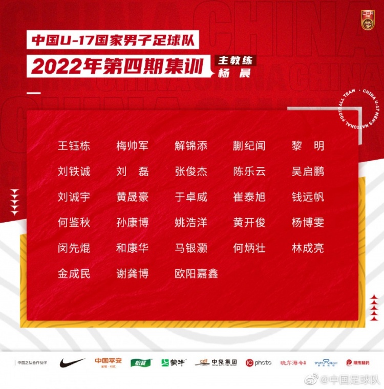U17国足名单:杨晨挂帅,将前往日本拉练并赴澳大利亚战亚预赛
