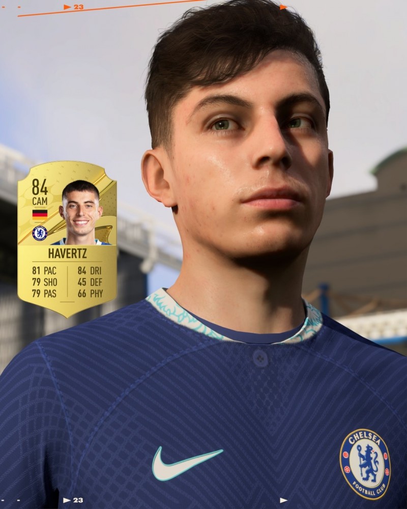 官方:FIFA23哈弗茨的能力值总评84!速度81盘带84射门79传球79