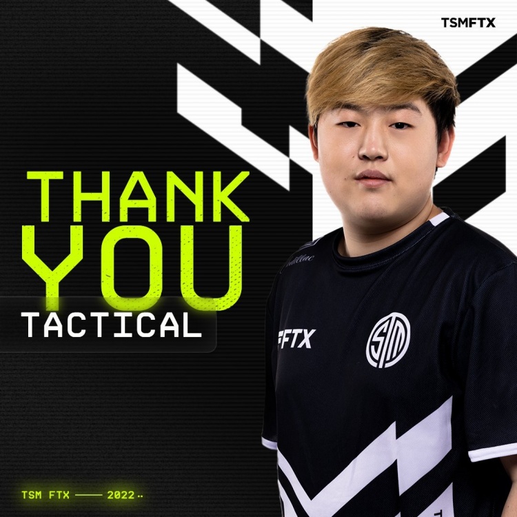TSM官方:ADC选手Tactical正式断开连接
