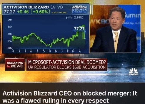 动视暴雪CEO怒斥英国CMA:将加速上诉进程 相信微软和律师