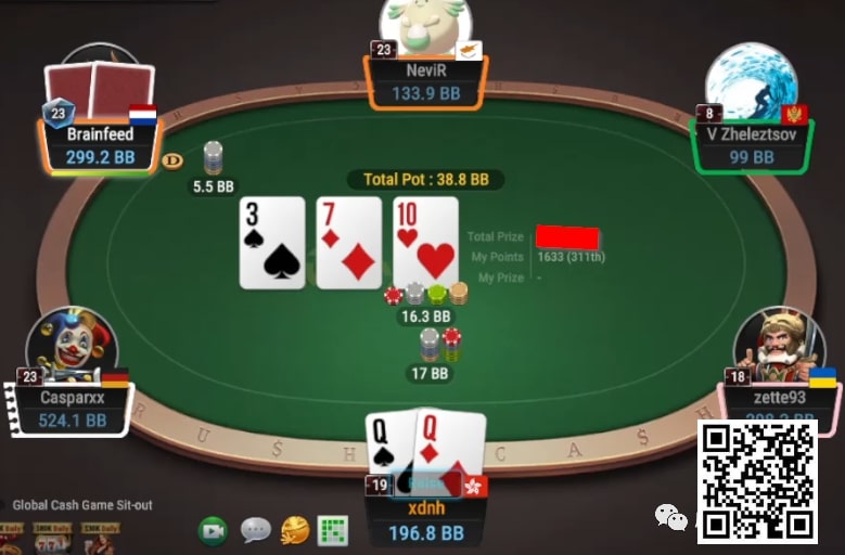 【EV扑克】牌局分析:3BP,没位置,深后手,QQ怎么玩