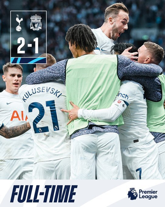 英超-热刺2-1绝杀9人利物浦,迪亚斯遭误判琼斯若塔染红
