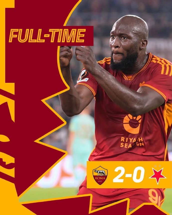 3连胜登顶！罗马2-0布拉格斯拉维亚  卢卡库博维破门