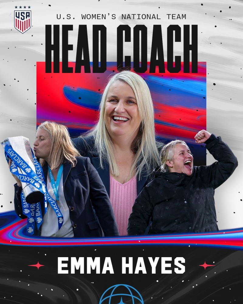 蓝军女足主帅海耶斯将执教美国女足,年薪160万美元女足教练最高