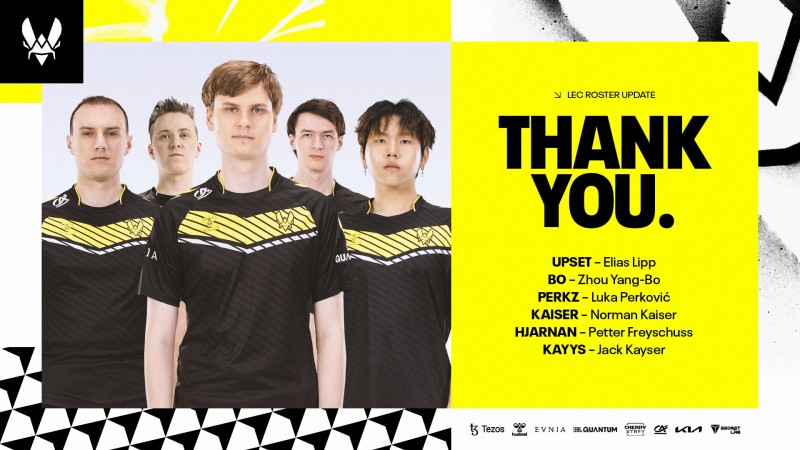VIT俱乐部官宣:除上单外,Perkz、Bo、Upset、Kaiser离队