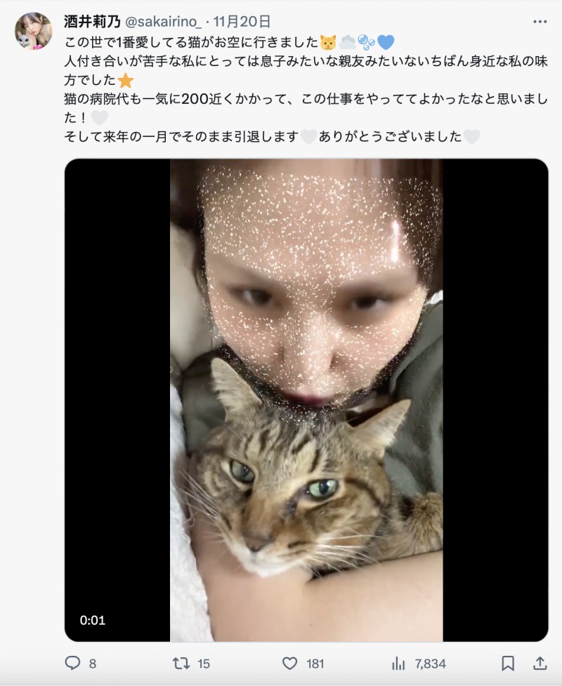 爱猫过世了⋯东北美人的她也不做了!