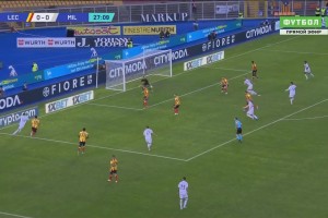 意甲-吉鲁破门+染红莱奥伤退 AC米兰2-2莱切四轮不胜