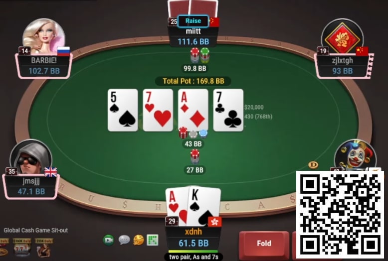 【EV扑克】牌局分析:3bet底池,TPTK转牌被推allin