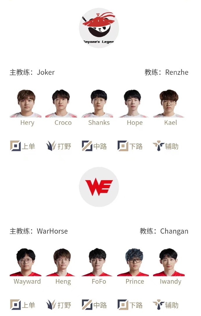 LPL明日首发:Shanks、Hope直面老东家WE Bin上路对决Breathe