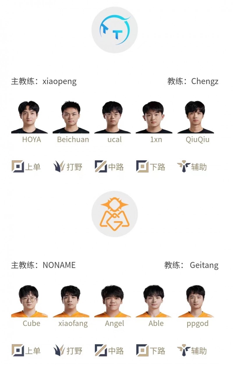 明日首发阵容:首局Ucal交手Angel 次局Weiwei战旧主 小虎 GALA再见面