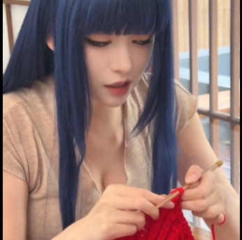 大龙的快乐我想象不到啊!树奈奈为其COS雏田 一边暖心为其织毛衣