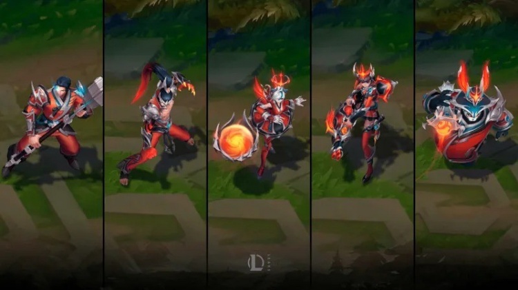 LoL美测服更新T1冠军皮肤炫彩造型:以红色为主色调