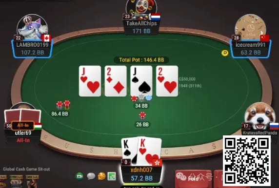 【EV扑克】牌局分析:3bet底池,双共对,重拳扁鱼