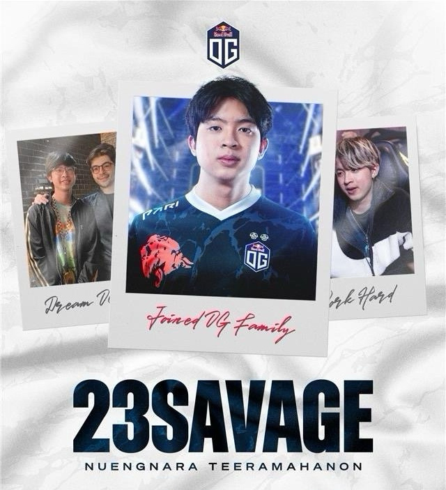 OG官方:前Aurora一号位23savage正式加盟