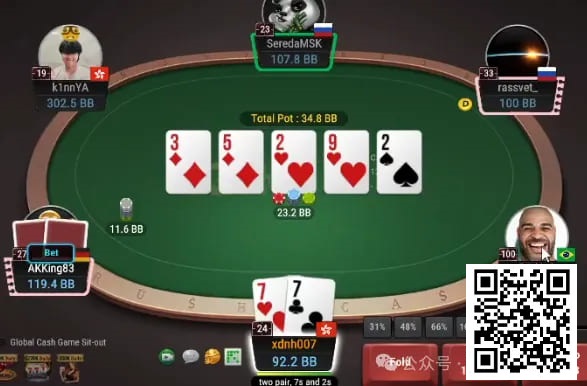 【EV扑克】牌局分析:简明扼要,one pair打limp鱼的流程