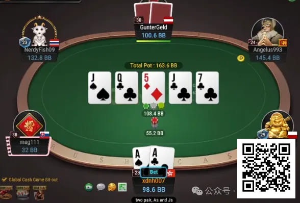 【EV扑克】牌局分析:后门花到,超对bet or check?