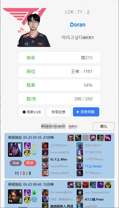 shy化?继上单豹女之后,Doran韩服操刀上单韦鲁斯?狂砍11-3-5的华丽战绩