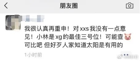 XG老板朋友圈力挺XXS:对xxs我没有一点意见 小林是XG最佳三号位