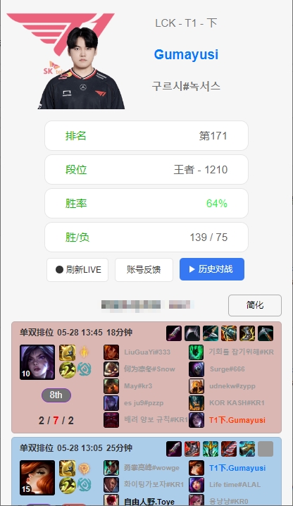 偶像入选名人堂!Gumayusi赛前登上韩服玩了一把卡莎,但战绩2-7-2