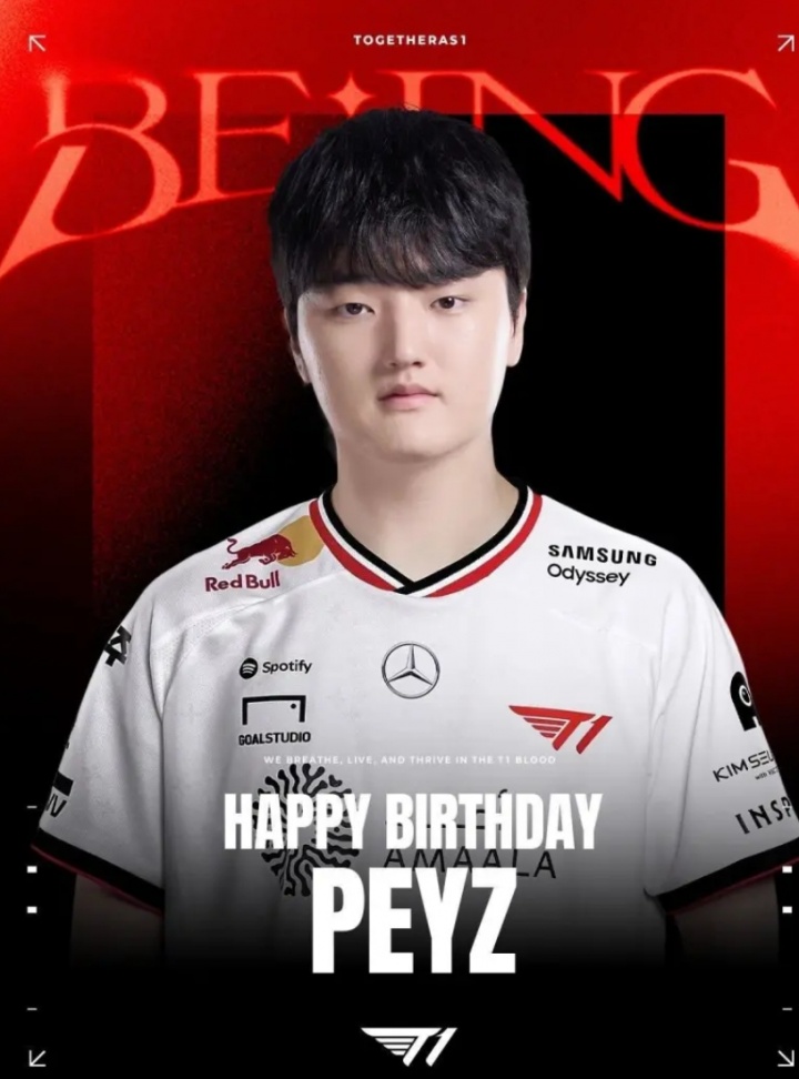 T1官方为Peyz选手庆祝生日:Happy Peyz Day!
